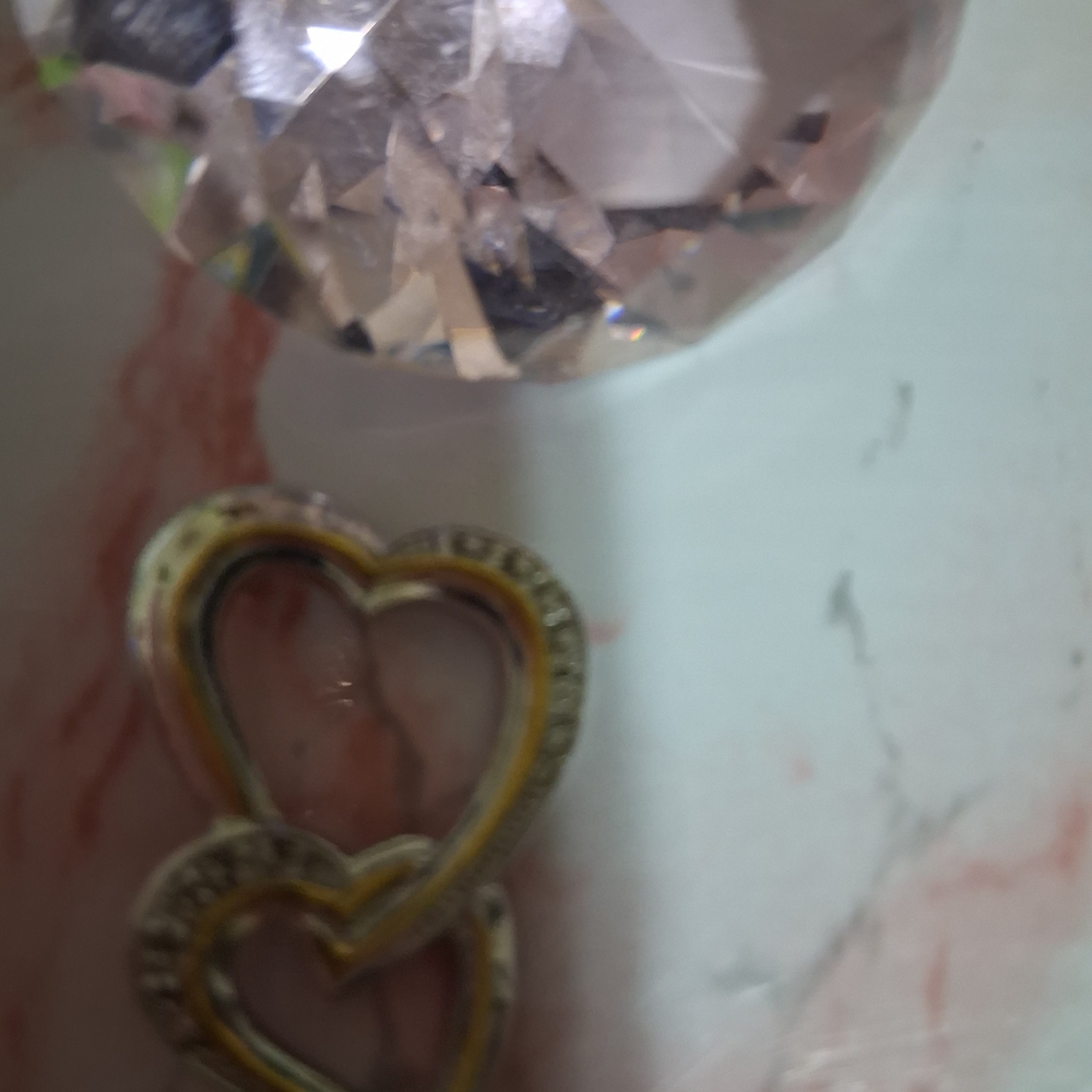 Double Heart Pendant Charm in Gold-Tone